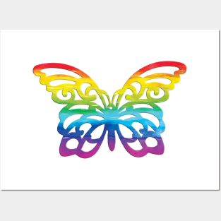 rainbow butterfly Posters and Art